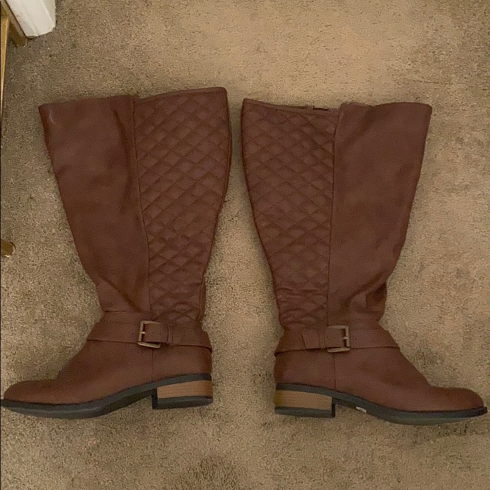 Torrid brown EXTENDED wide calf riding boots